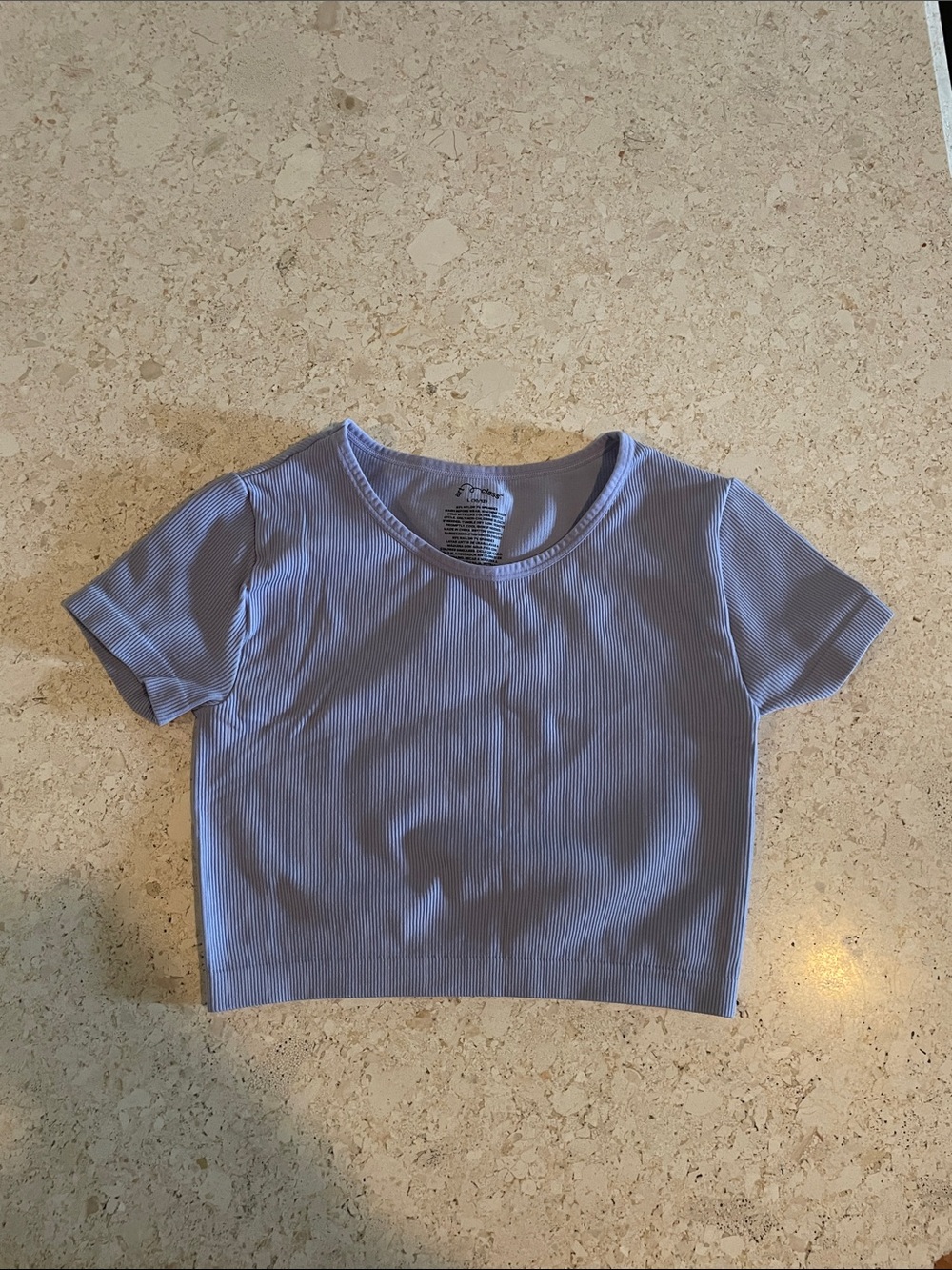 art class Lavender Ribbed Crop Tee